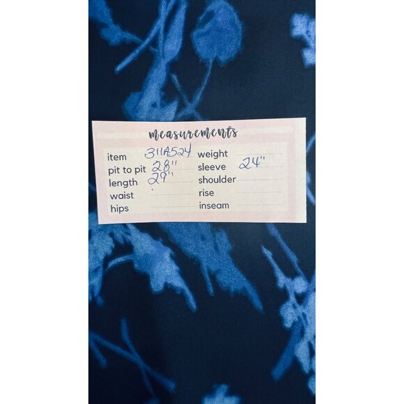 Banana Republic Large Flowy Blue Floral Print Long Bell Sleeve Blouse - Picture 6 of 16